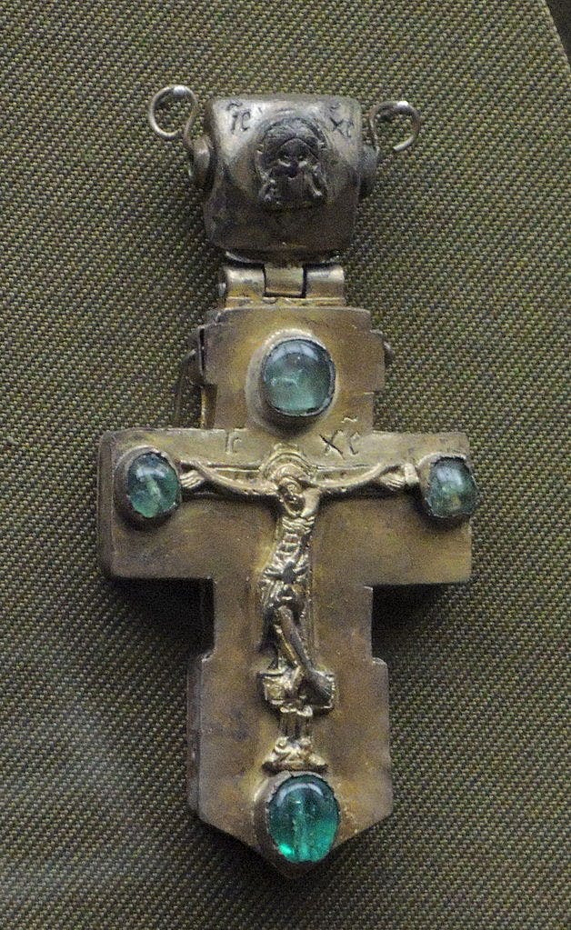 emerald symbolism - silver and emerald cross