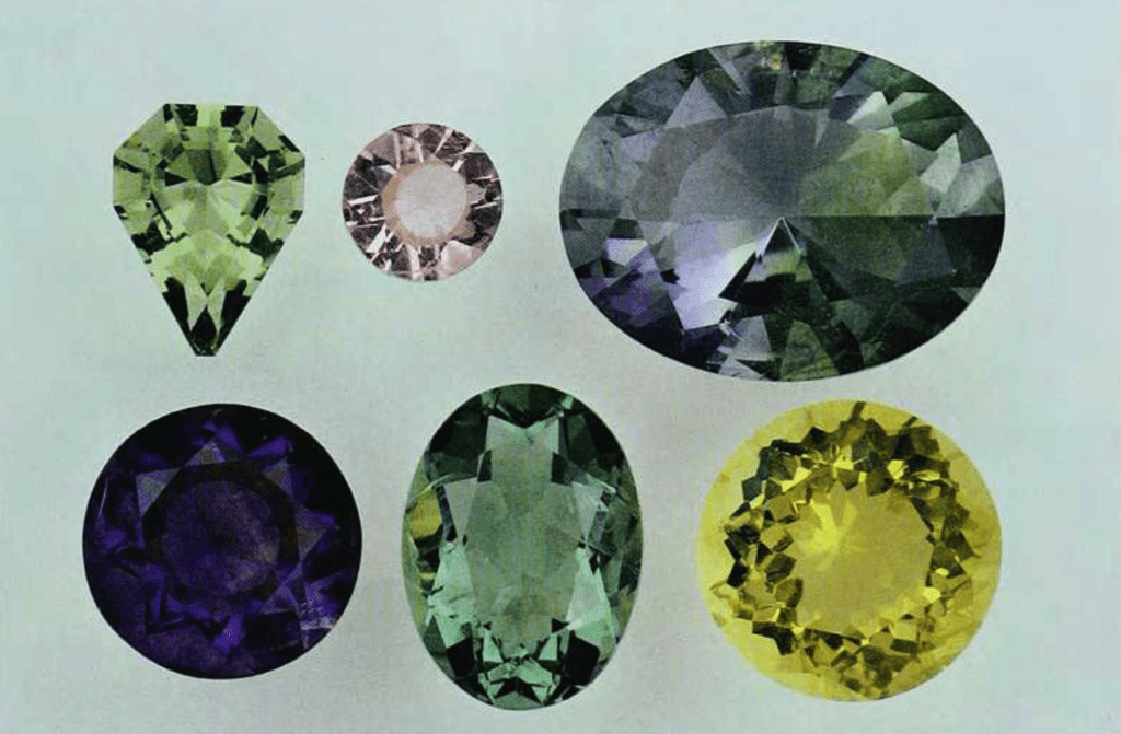 faceted fluorites 95 - six gems