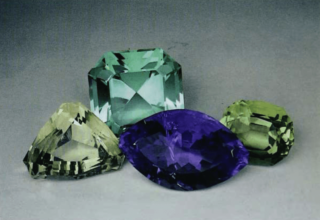 faceted fluorites 97 - four gems