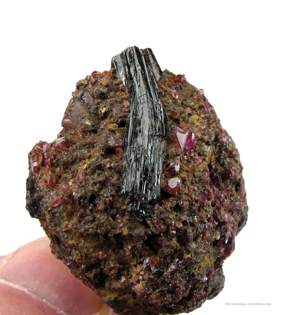 painite crystal with rubies - Myanmar