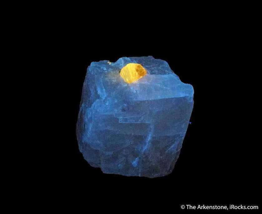 norbergite, UV light, Myanmar - humite mineral series