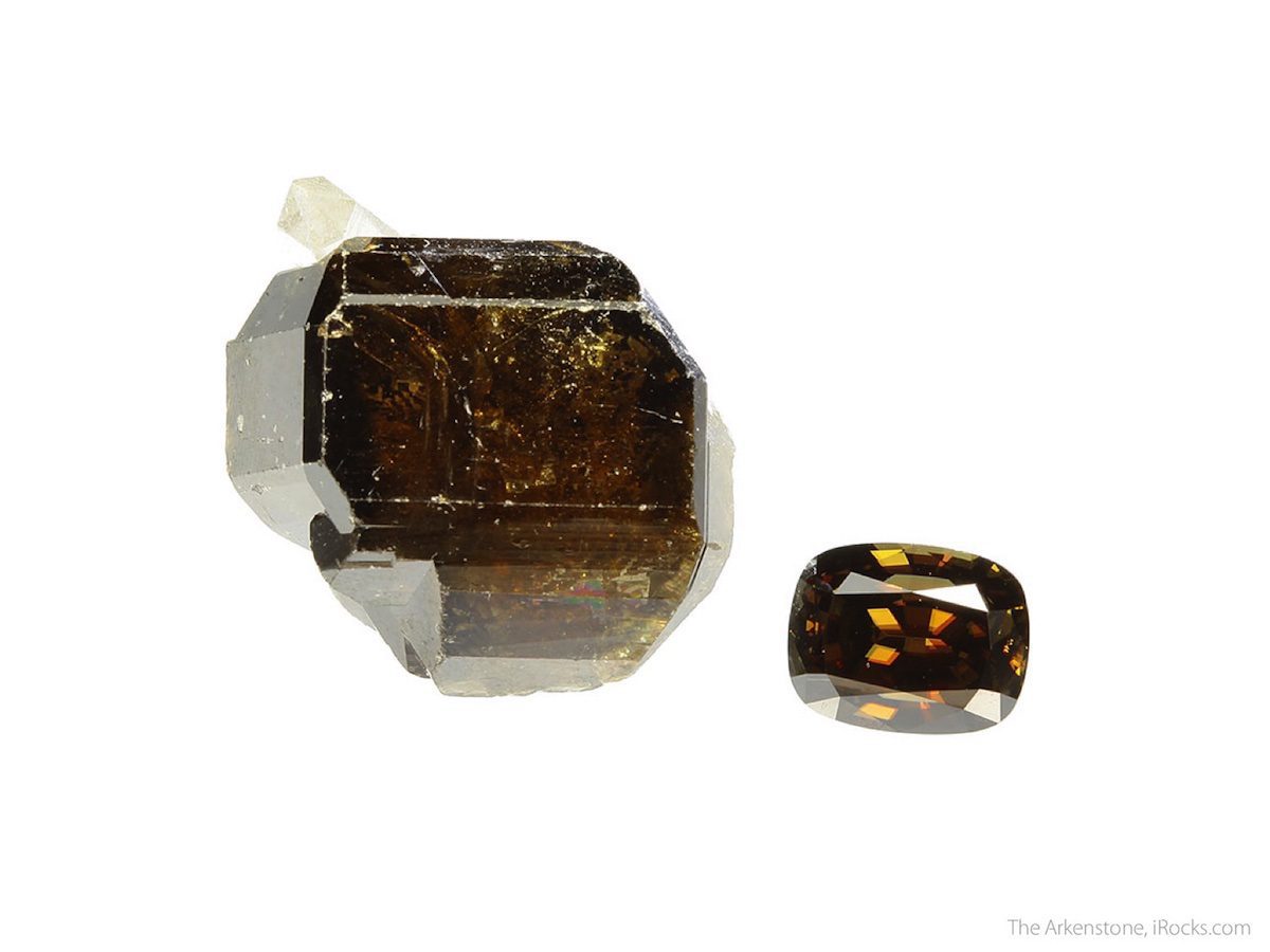 cassiterite rough and cut set - Sri Lanka and Bolivia