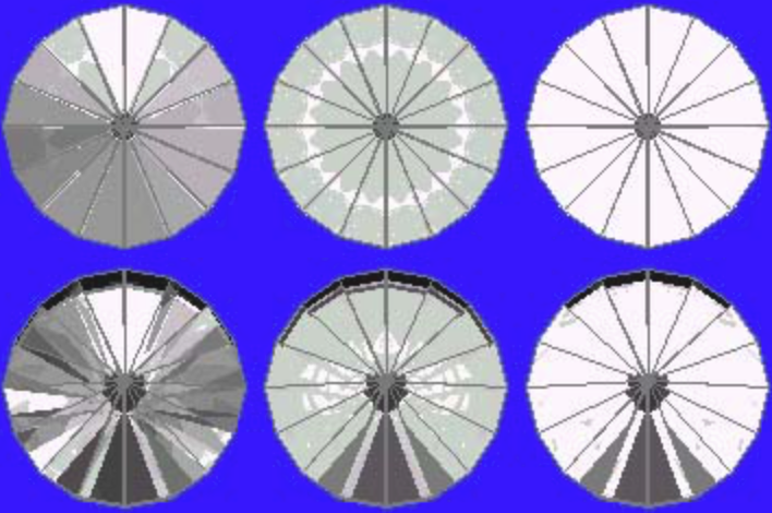 43° Pavilion and 16° Crown Ray Traces - gram wagon wheel gem design