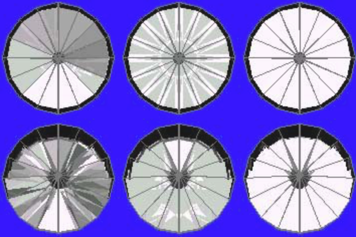 41° Pavilion and 16° Crown Ray Traces - gram wagon wheel gem design