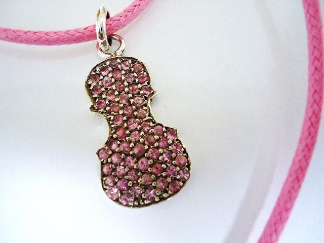 gem designs - silver and pink sapphire pendant