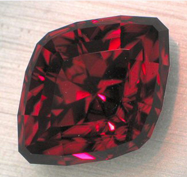 Red zircon is one of the most popular dark saturated rough gems.