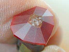 Cut C1 through C6 to meet girdle - heart ruby