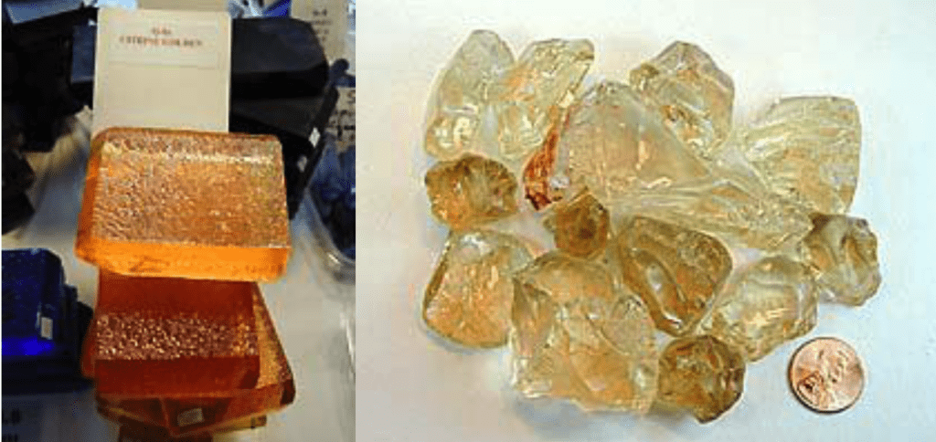 natural vs. lab-made citrine rough