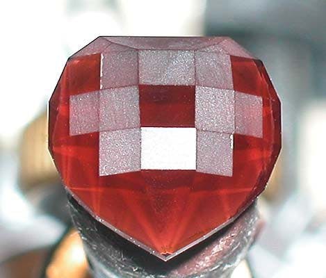 polished checkerboard heart