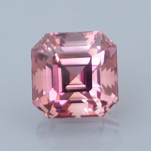 Finished version of Asscher Style Square Emerald Cut Tourmaline