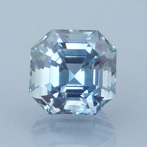 Finished version of Asscher Style Square Emerald Cut Sapphire