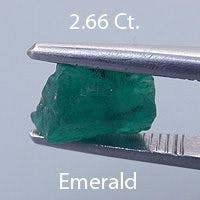 Rough version of Fancy Round Brilliant Cut Emerald