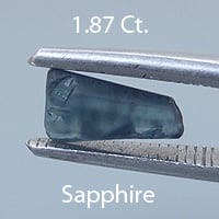 Rough version of Tapered Baguette Cut Sapphire
