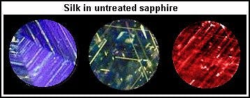 silk in untreated sapphires