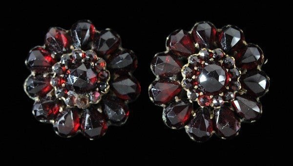 Vintage Bohemian garnet earrings