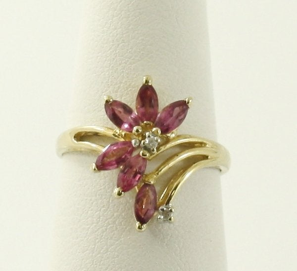 rhodolite and diamond ring