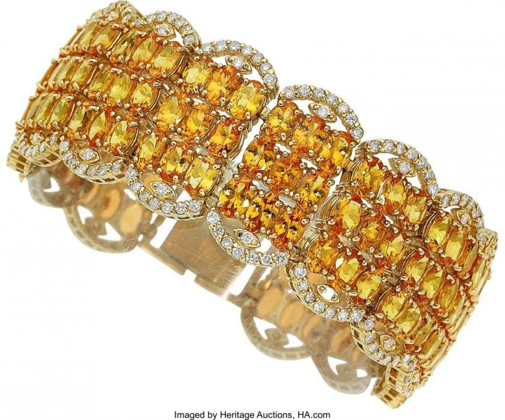 spessartites and diamonds - bracelet