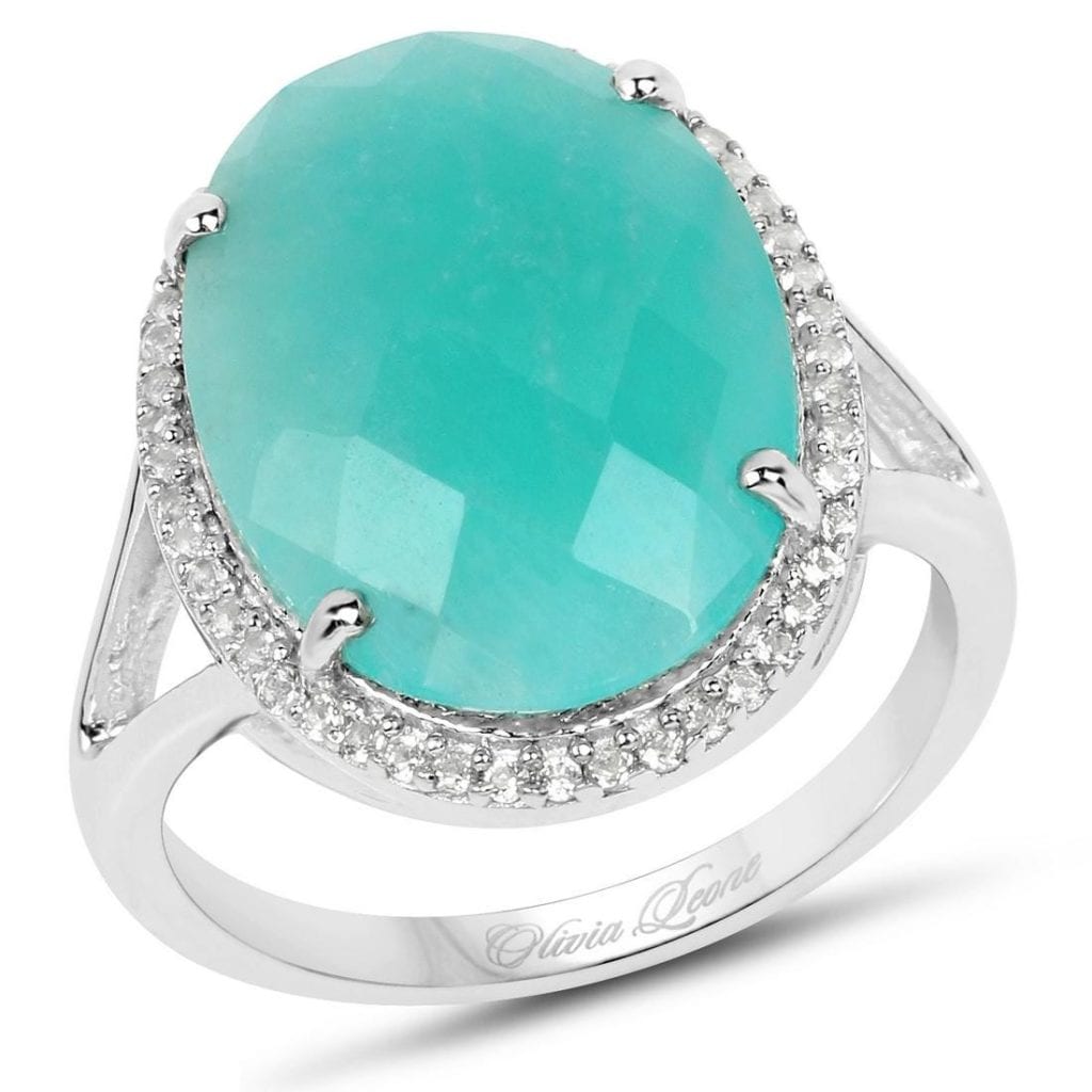 amazonite and topaz ring