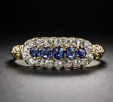Victorian ring with 5 sapphires