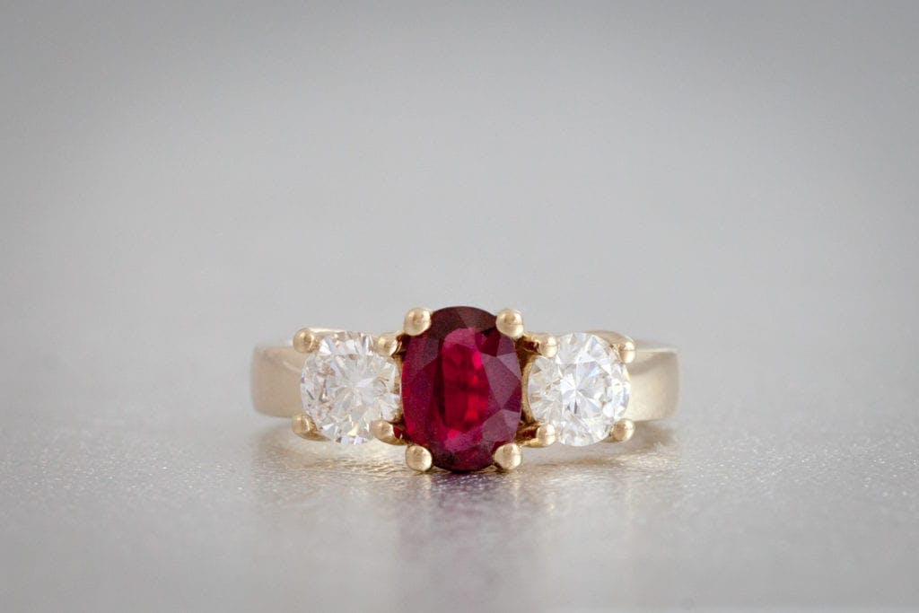 ruby - colored gemstone engagement rings