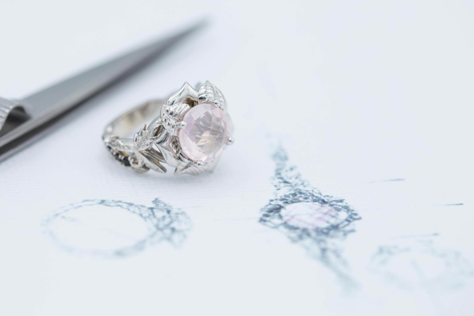 rose quartz floral ring 3