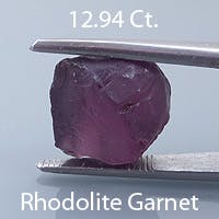 Rough version of Fancy Brilliant Octagon Cut Rhodolite Garnet