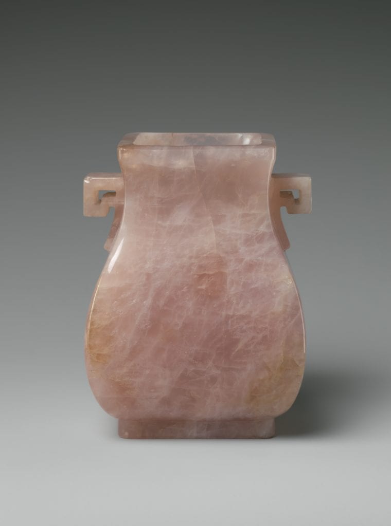 Qing dynasty vase - Rose quartz