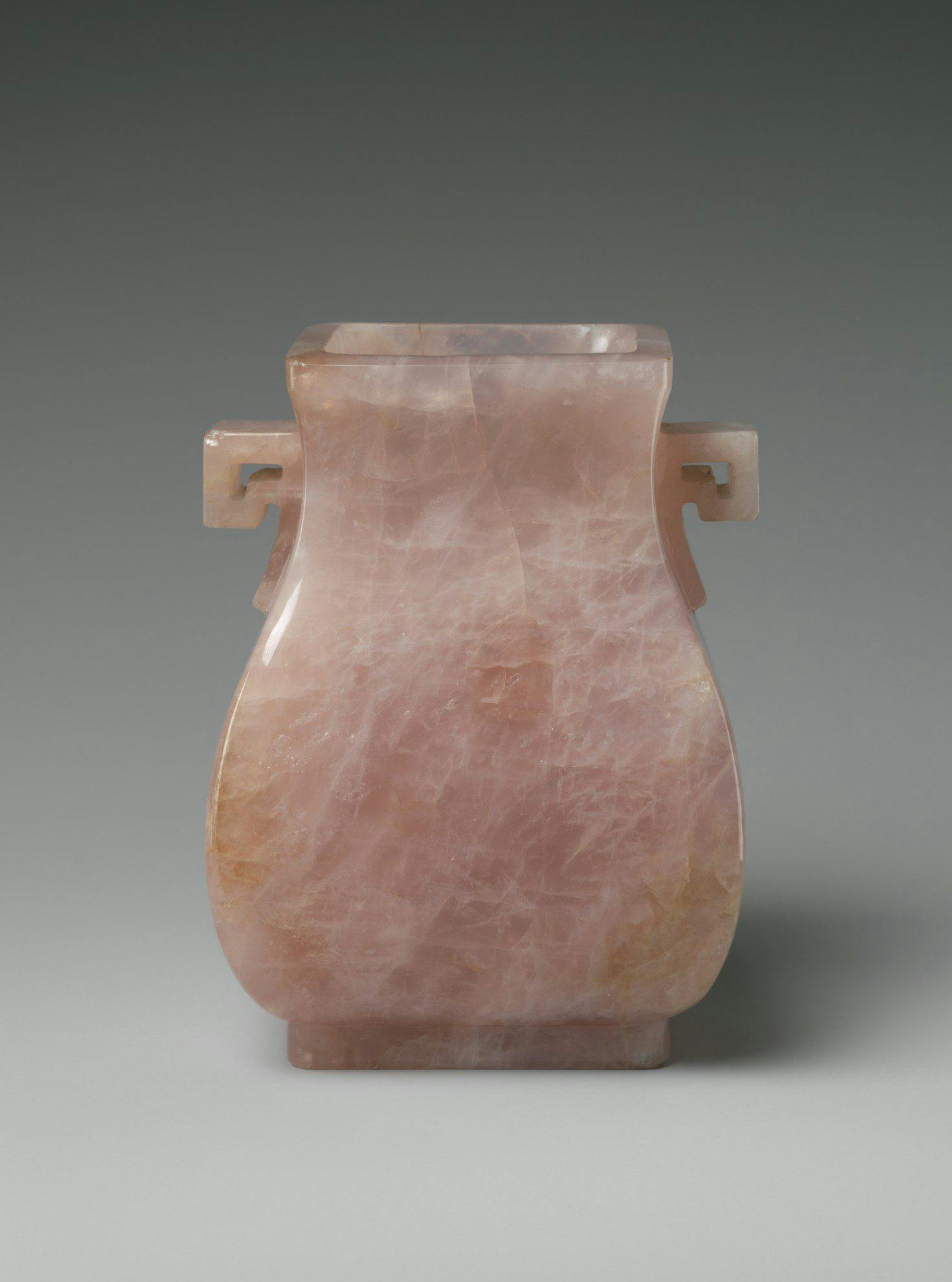Qing dynasty vase - rose quartz