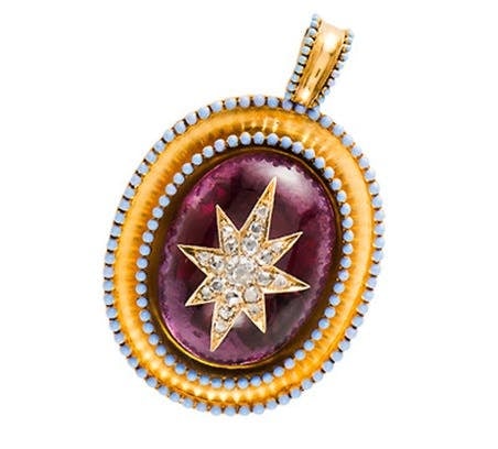 Locket with Cab and Embedded Gems