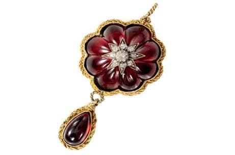 Carbuncle garnet locket - Grand Period jewelry
