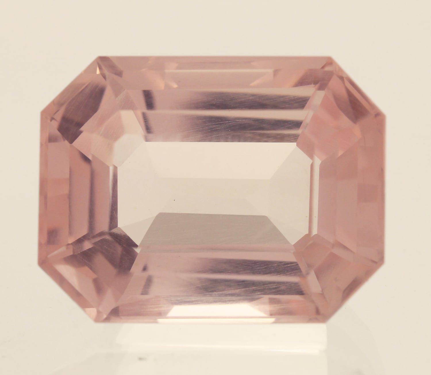 emerald-cut rose quartz - Madagascar