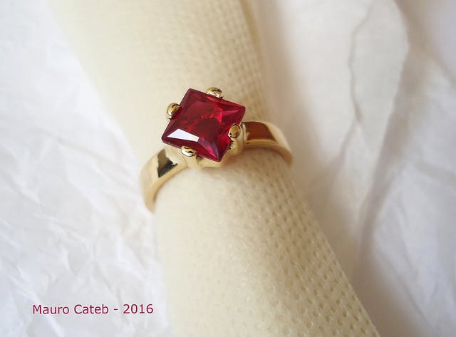 ruby and gold ring - colored gemstone