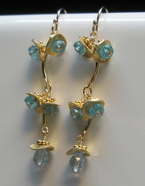 earrings - topaz and apatite