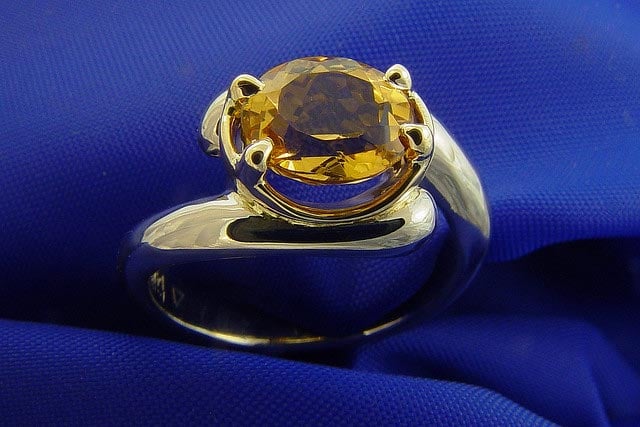 yellow topaz ring