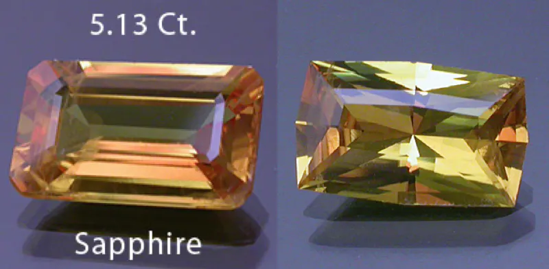 recut yellow sapphire - custom-cut gemstones