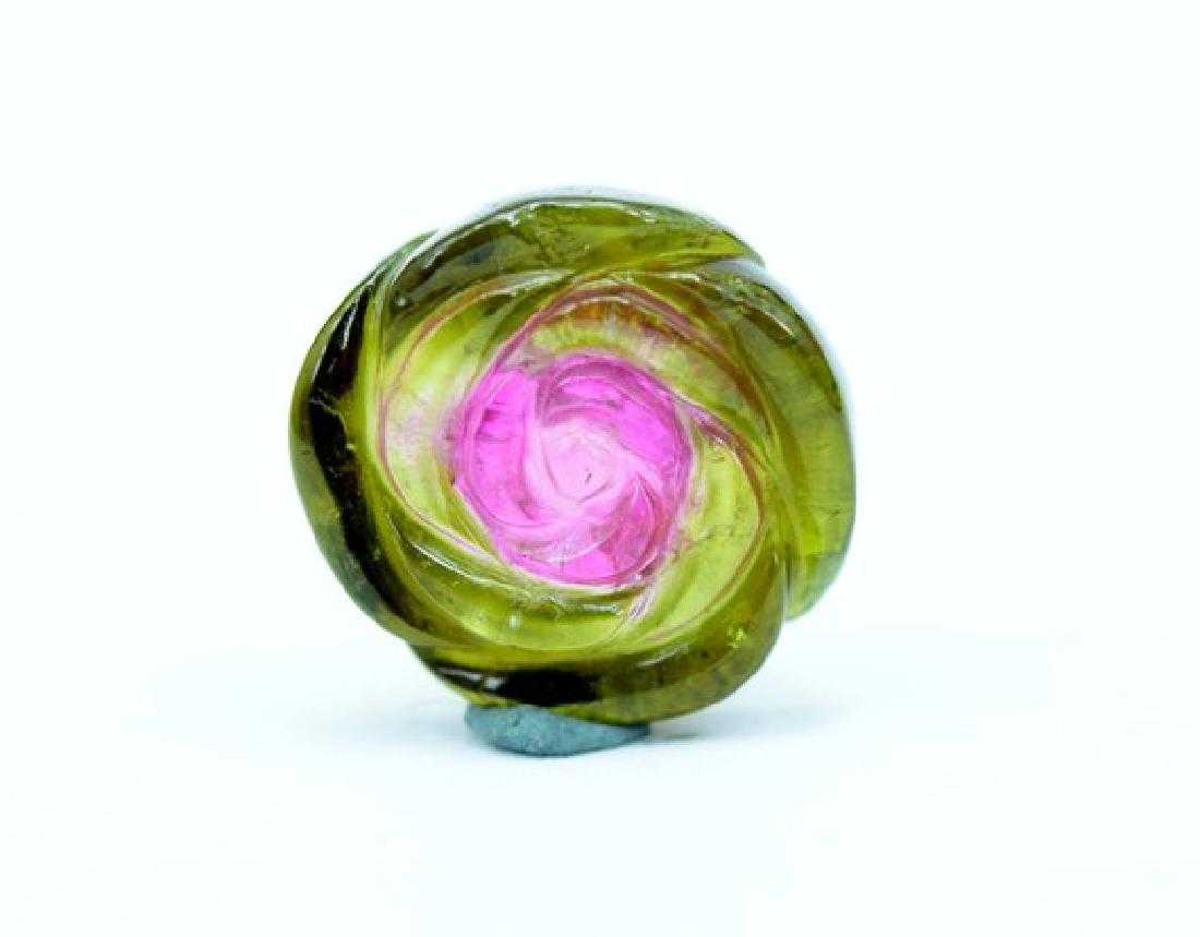 carved watermelon tourmaline, Afghanistan - grading gem carvings