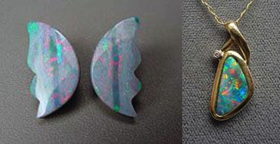 gemstone doublets - unset and set opals