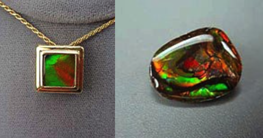 gemstone doublets - ammolite jewelry