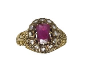 antique ruby and diamond ring