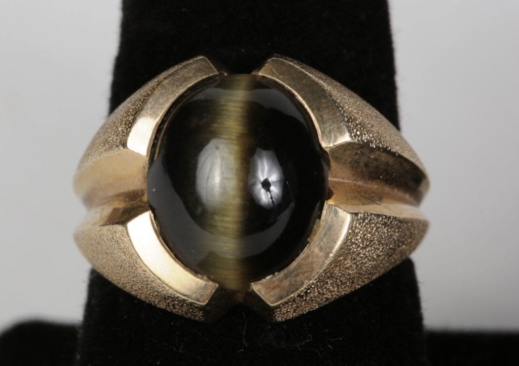 cat's eye obsidian ring