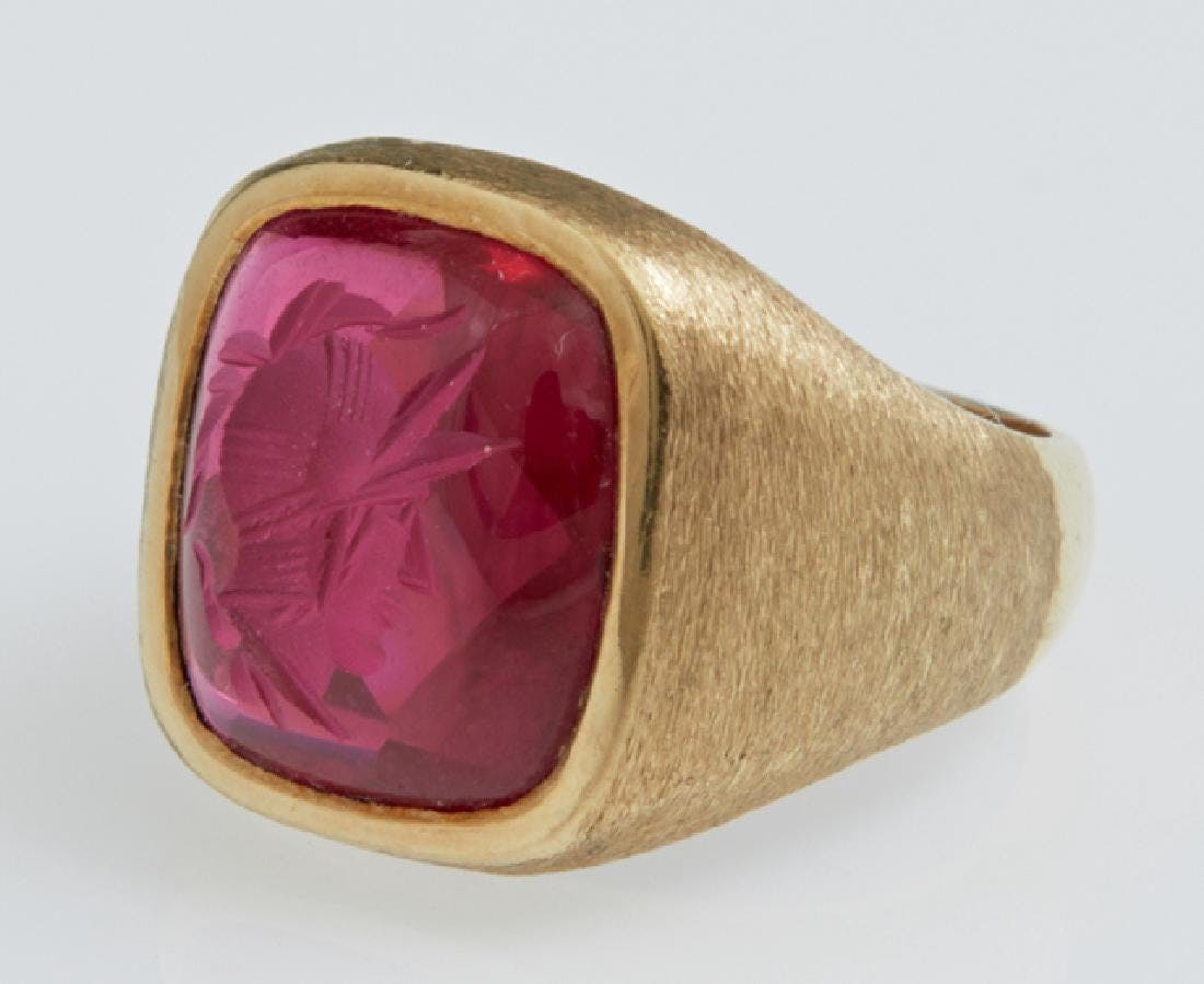 antique synthetic ruby ring