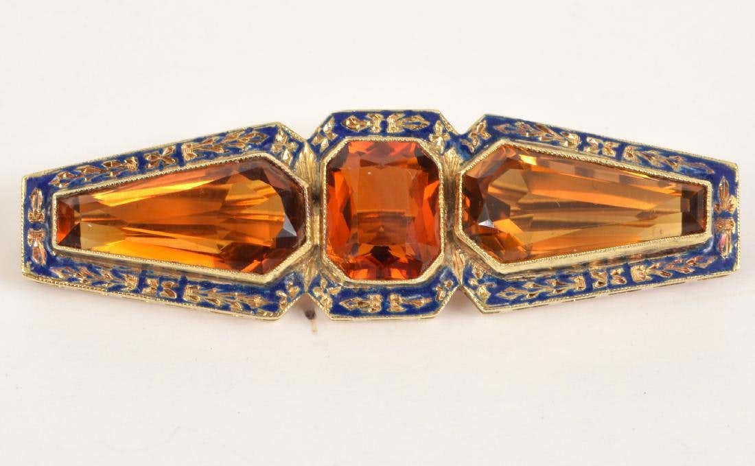 Victorian brooch with topazes