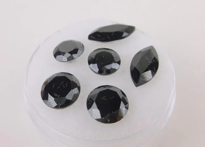 faceted obsidians