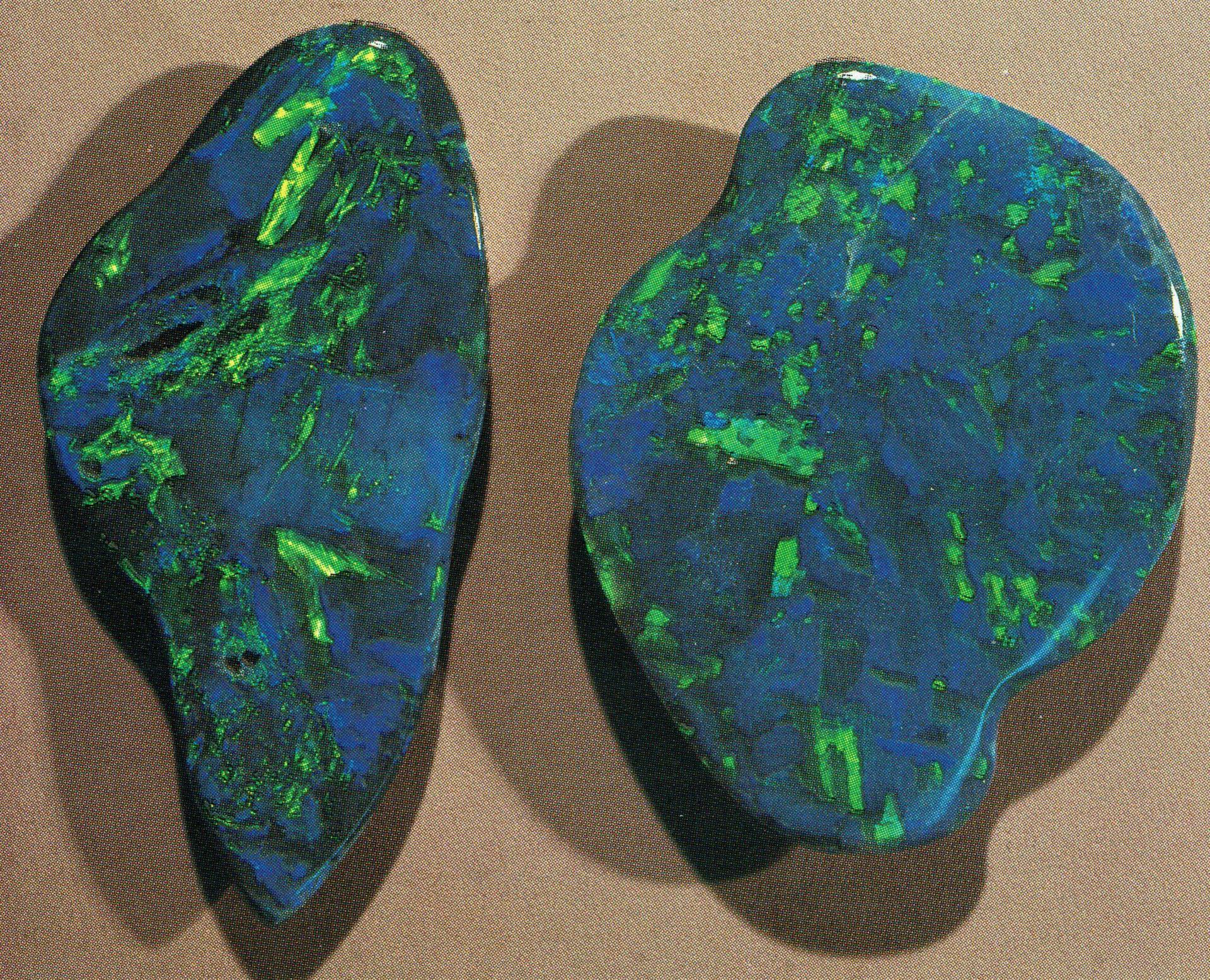 Freeform black opals - opal gems