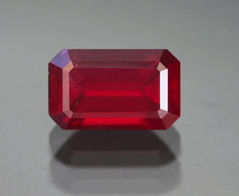 rectangular step-cut ruby - Mozambique