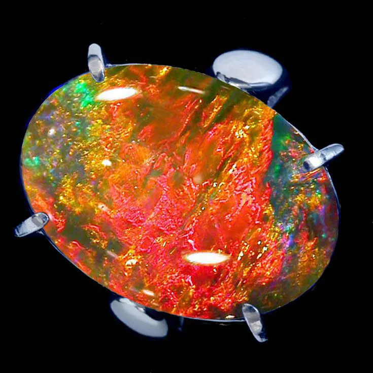 opal ring with play of colors