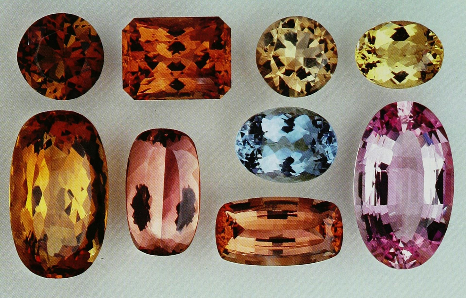 faceted topazes - various sources