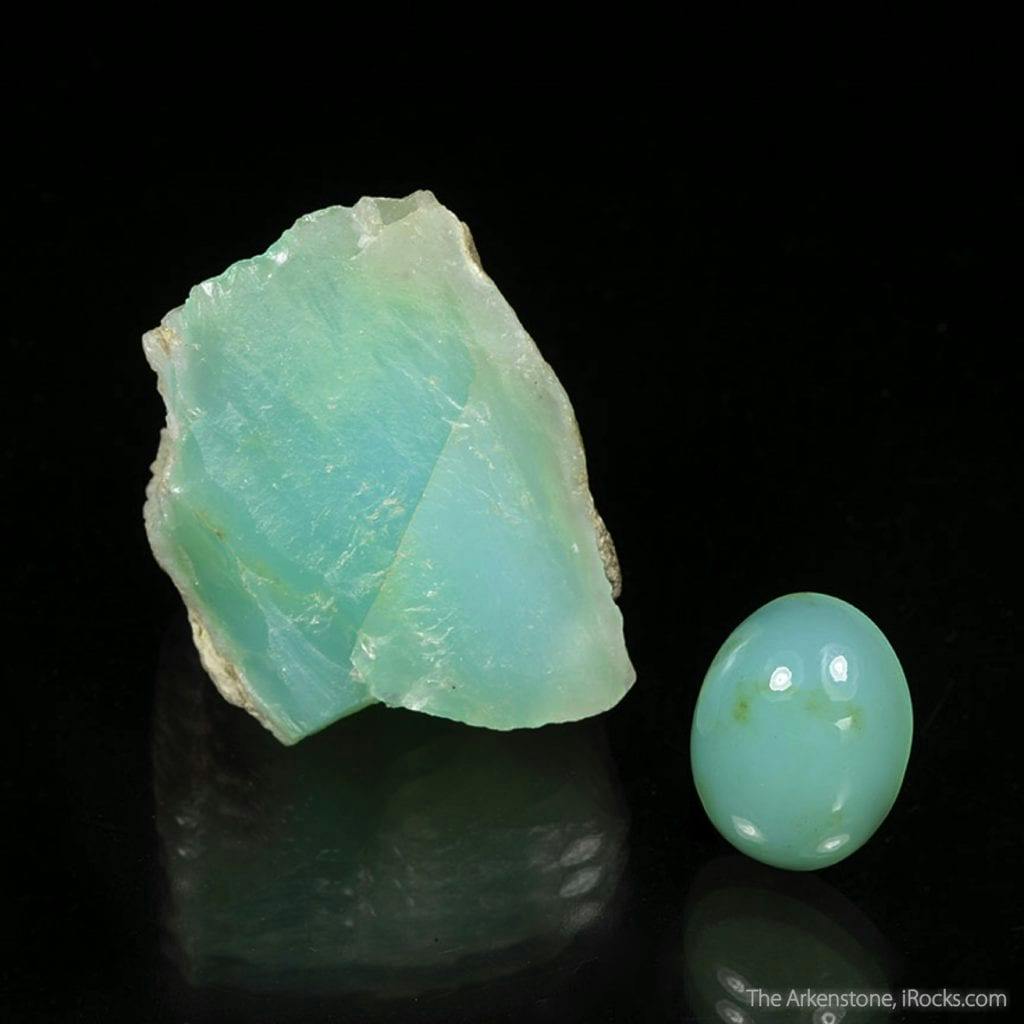 opal rough and cut set, Peru - opal gems