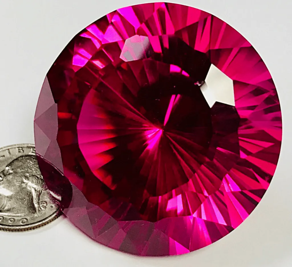 faceted synthetic ruby