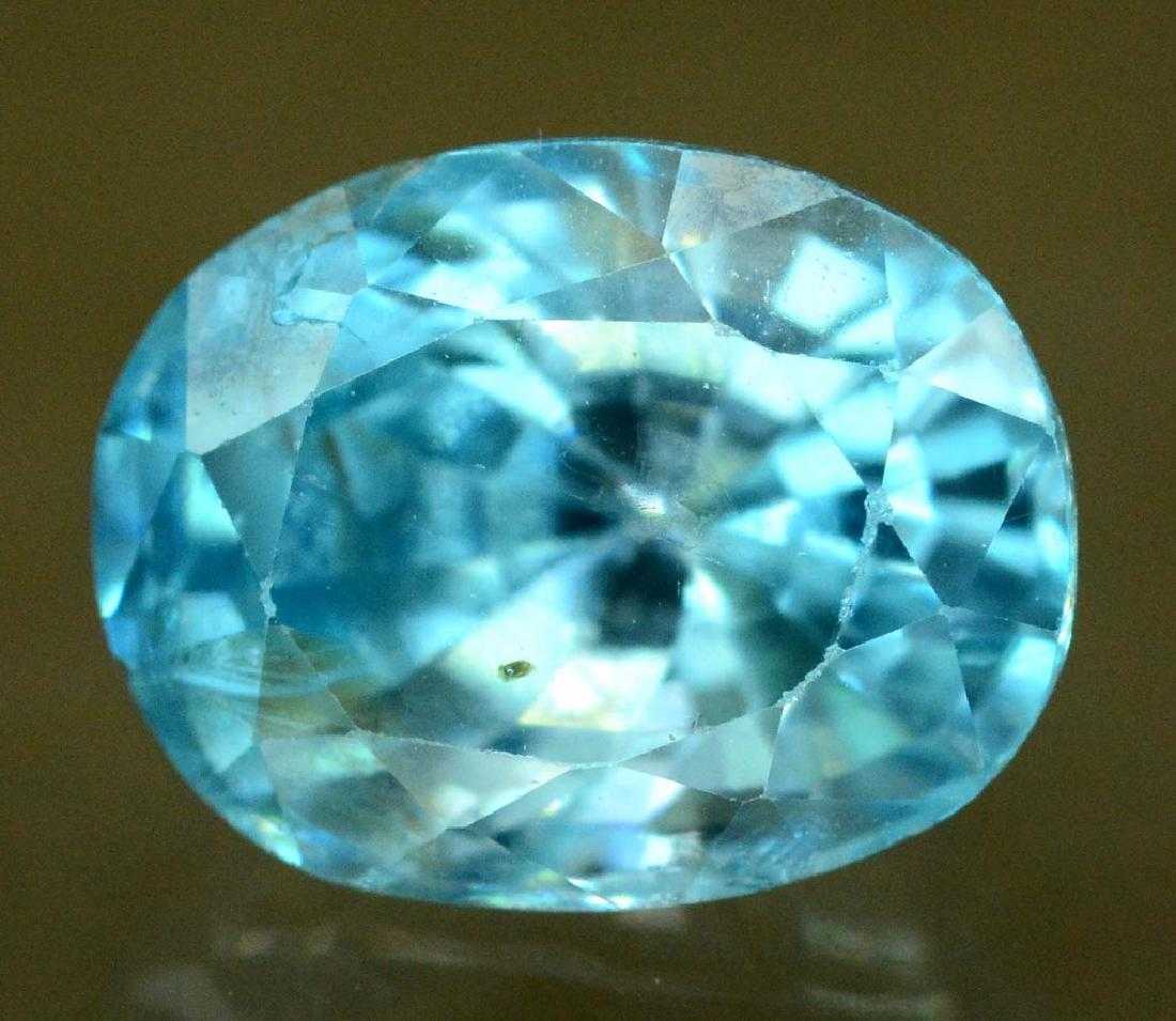 blue zircon with worn facet edges - Africa